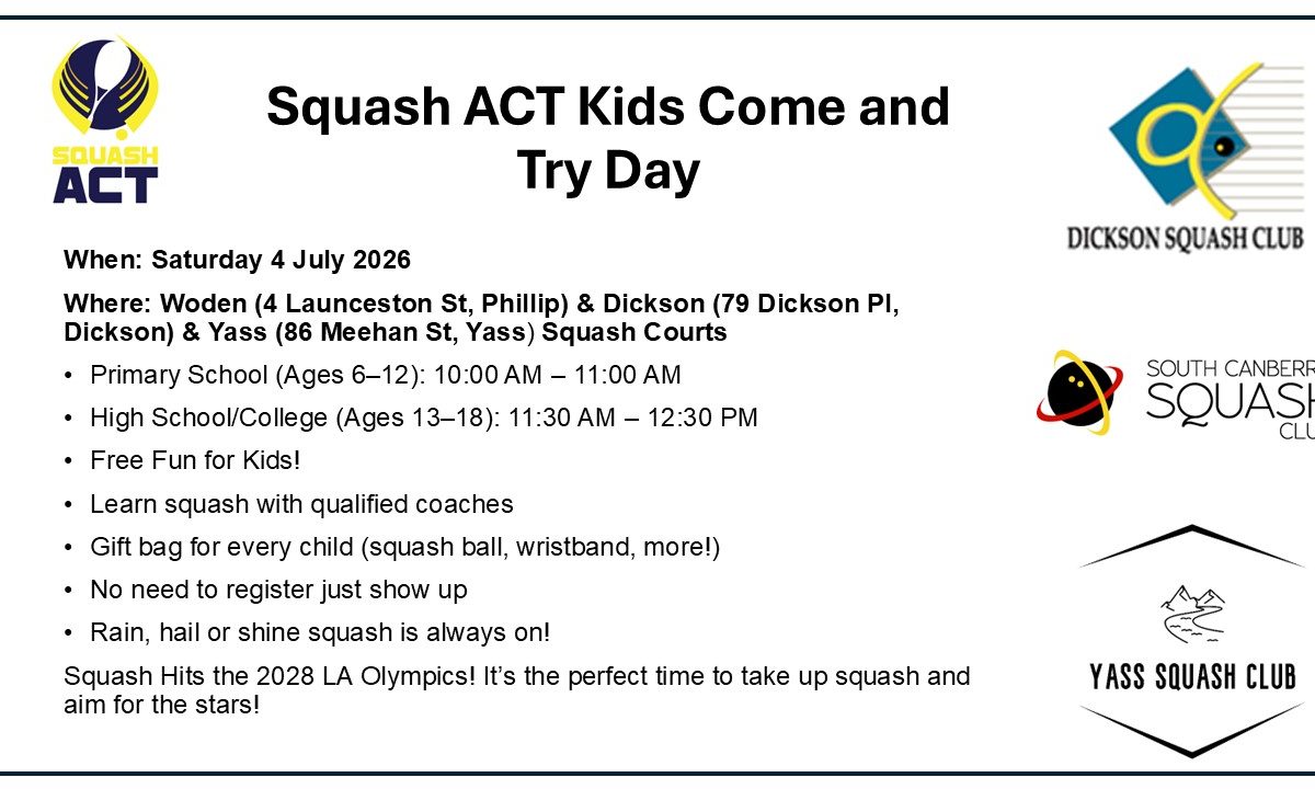 Squash ACT Kids Come & Try Day image